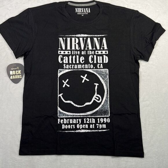 Nirvana live‎ at the Cattle Club concert release band T-shirt NWT Men Medium - Picture 1 of 5